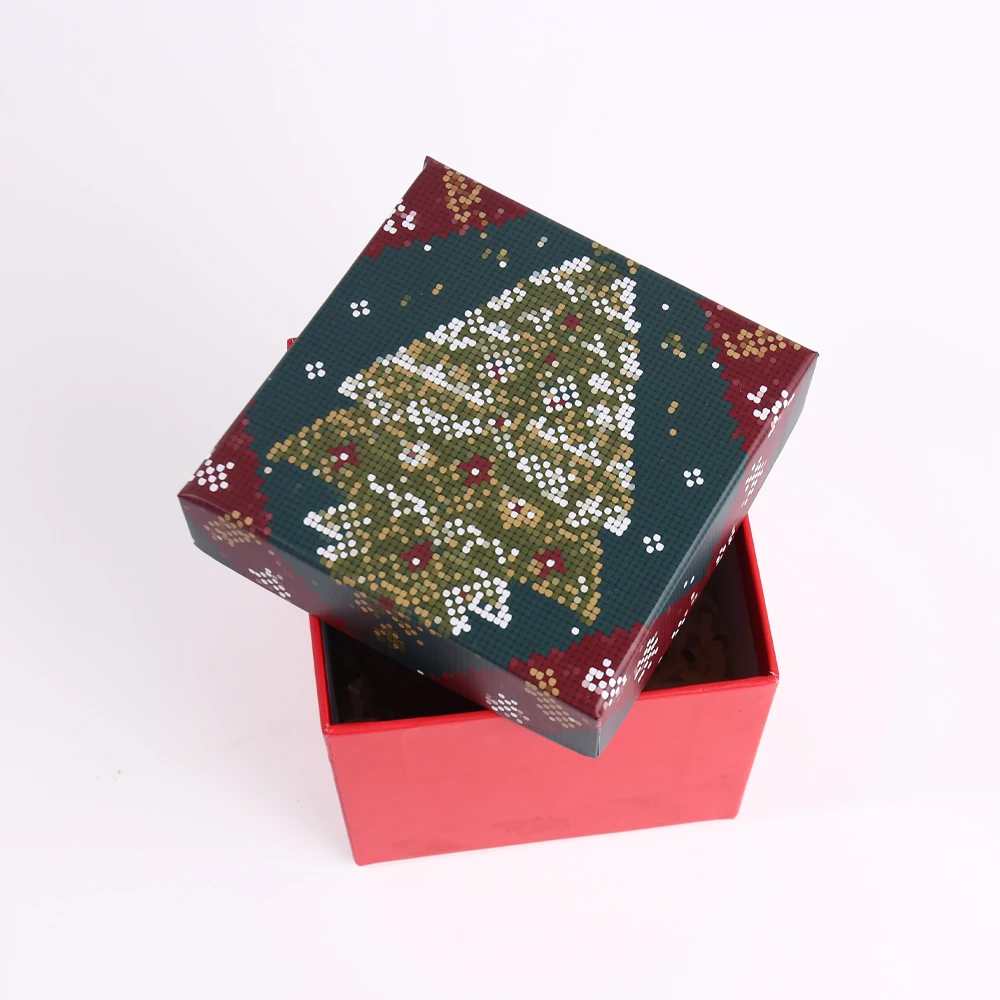 product custom rigid gray paper box with christmas stocking design offset printing matt lamination lid for holiday gift packaging-3