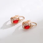 Cz Earrings Milliedition Fast Shipping Red CZ Cubic Zircon Dangle Pendant Earrings For Party