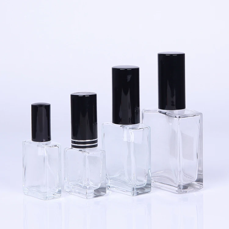 Transparent Square Pump Spray Perfume Glass Bottle