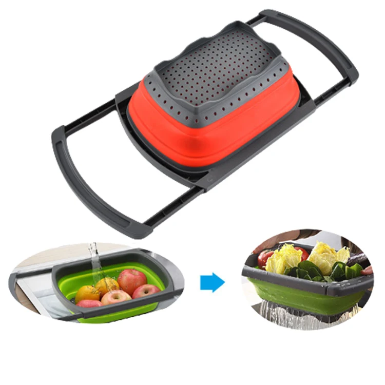 Expandable Adjustable Best Multifunctional Drainer Plastic Foldable Can Square Colander