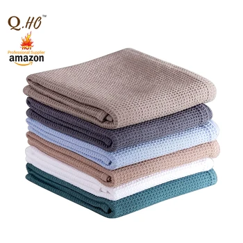 100% Cotton Strong Water Absorption plain Color Dish Cloth Weave Dinner Table Kitchen Napkin Waffle Kitchen Towel
