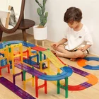 Montessori DIY 108pcs Car Race Track Magnet Tiles Toys Building Educational Toys For Kids EN71 ASTM CPSC
