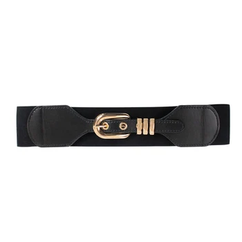 Custom PU leather belt women elastic wide belt 2021