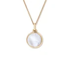 Mother Pearl Classic Design Mother Of Pearl Charms Round Locket 925 Silver Fashion Necklace