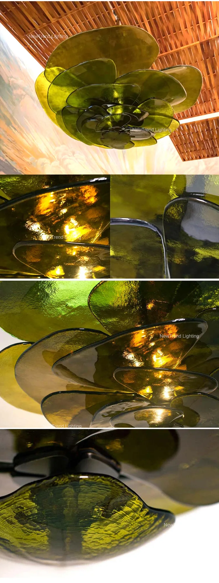 CPL-273 Modern Indoor Pendant Lamp Villa Apartment Living Room Glass LED Chandelier Light factory