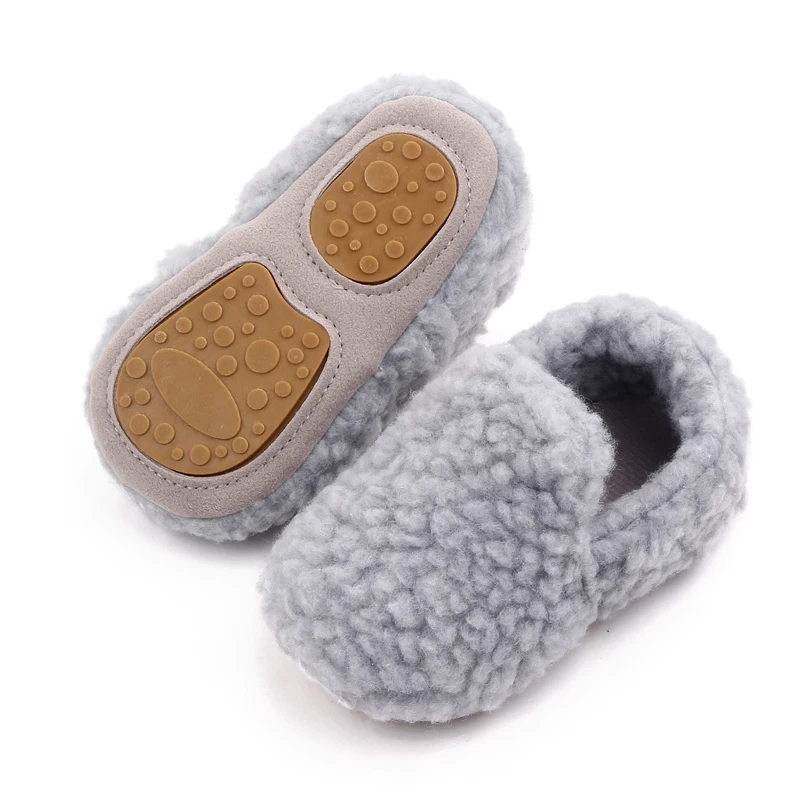 Winter Autumn Warm Baby Infant Toddler Girls Boys Plush Slippers Rubber Sole Slip on Loafers Causal Shoes Princes Shoes Gift supplier