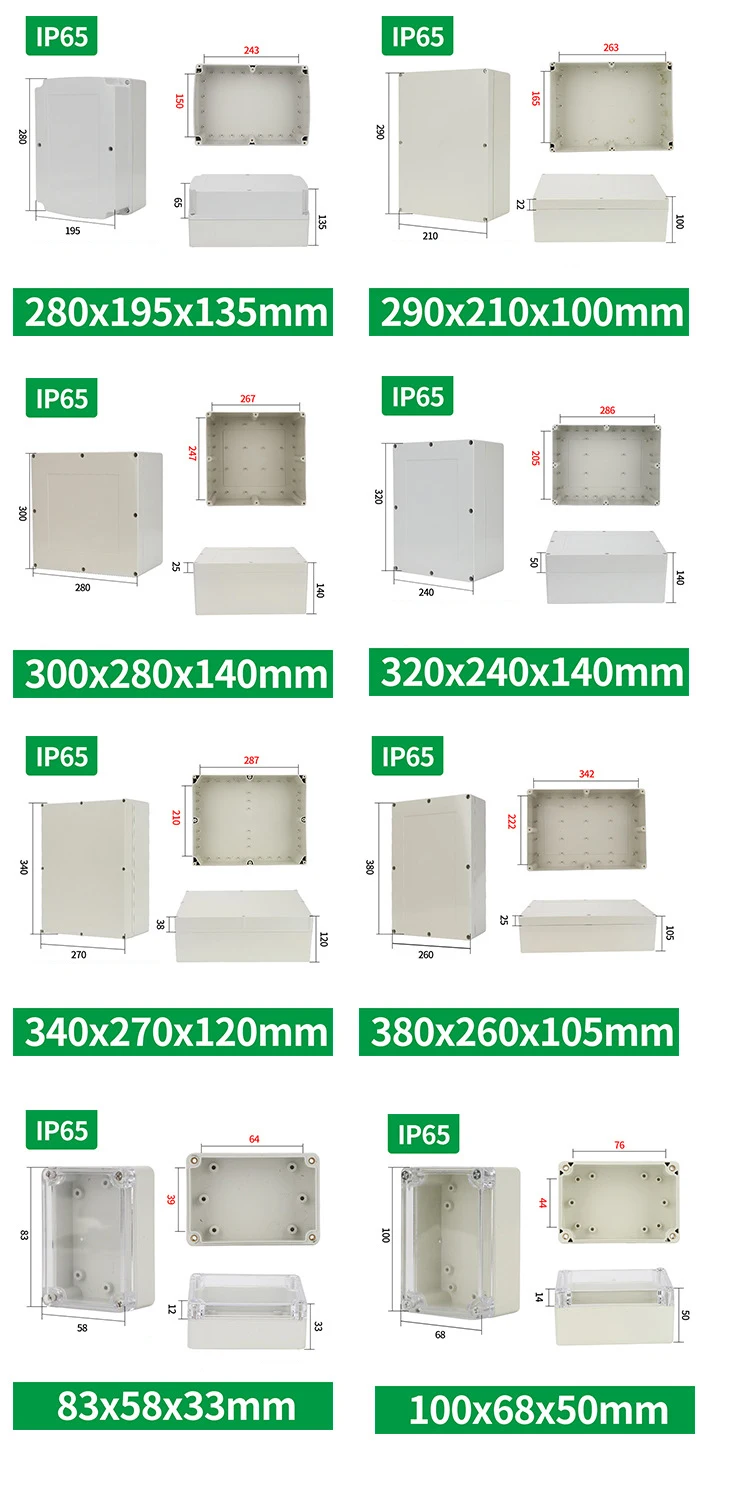 Custom Size F Type Indoor Outdoor Plastic Enclosure Wit Junction Box