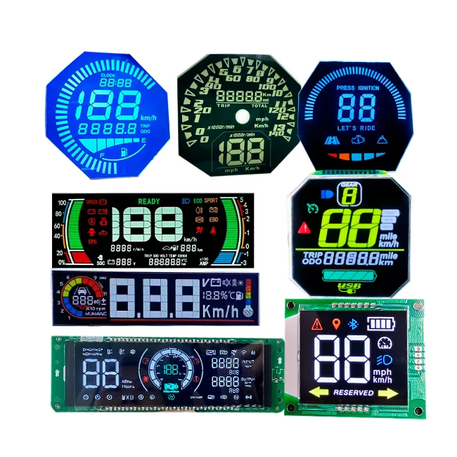 High Contrast Ratio Htn Negative 4.5v Monochrome Custom Speedometer Segment Lcd Display 12 V For Yamaha Motorcycle