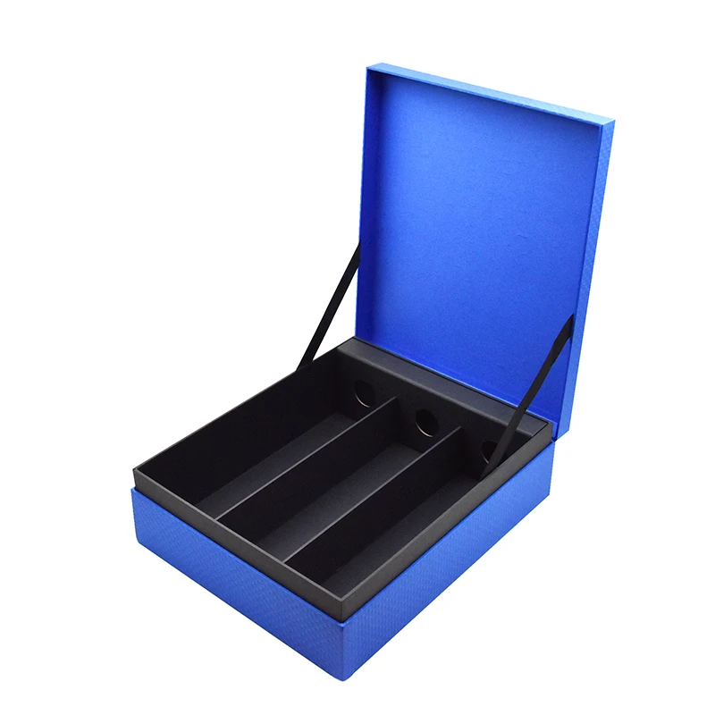 Luxury 3-Bottle Wine Holder with Elegant Matte Finish and Customized Logo for Premium Gift Packaging