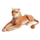Animal Customized Sizes Realistic Lifelike Plush Stuffed Wild Animal Toy Lying Tiger Lion Leopard 88cm