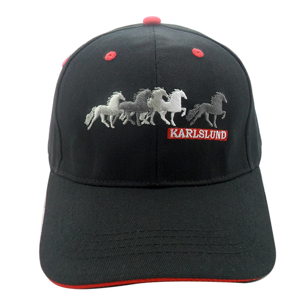 baseball cap with horse embroidery