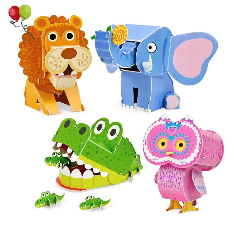 Cute 3d Animals Puzzles For Kids Ages 4-8 Years Old Vivid Kids Craft Kits  Fun And Educational Family Night Toys Kd2125 - Buy Cute 3d Animals Puzzles  For Kids Ages 4-8 Years