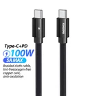 Remax RC-196C 100W Braided Tpe Data Usb Pd Power Supply Phone 5A Type C To Type C Cable