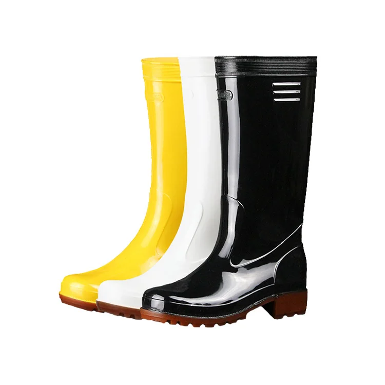 Black Pvc Flex Shoes Knee Height 