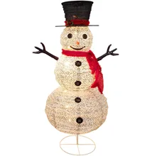 Nicro Waterproof Tinsel Shrink Collapsible Led Snowman Garden Outdoor Giant Outdoor Foldable Christmas Motif Light Decoration