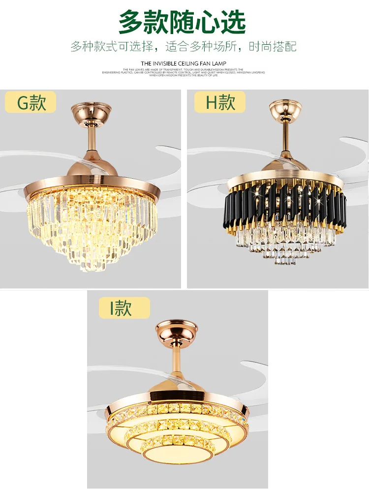 Crystal Ceiling Light Fan, 220v - detail 6
