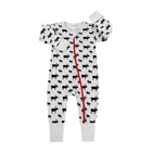Baby Custom Clothing Customcustom Leesourcing--Long Sleeve Baby Bamboo Zipper Private Logo Custom Print Romper Clothing