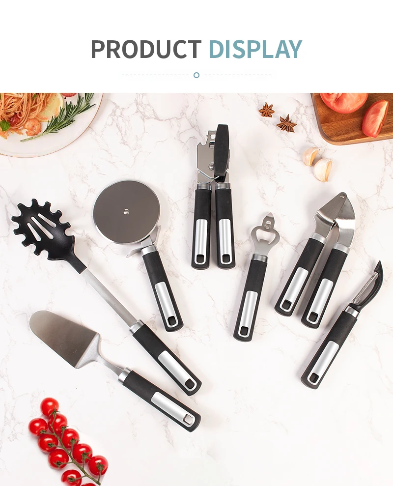 Wholesale Popular 12 Piece Kitchen Accessories Set Cook tools Heat Resistant Nylon Utensil With Stainless Steel Kitchenware