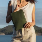 Zipper Handbags Custom Fashion Lady Zipper Pebbled Leather Handbags With Wrist Strap Evening Clutch Bags