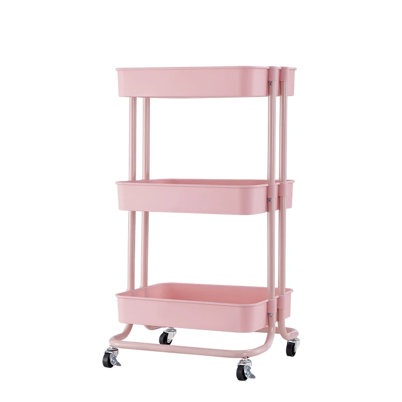 Metal Multi Layer Storage Shelf Trolley Cart Bathroom Cosmetics Display Kitchen Shelving Salon Trolley