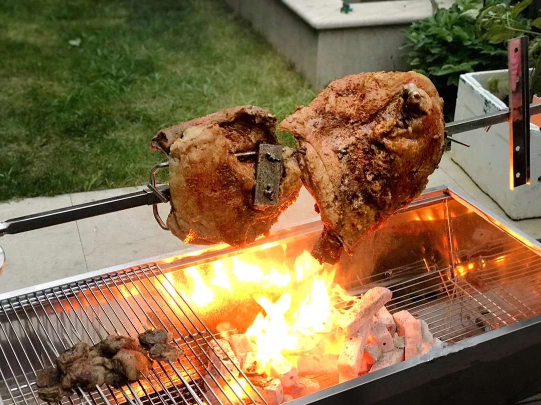 product modern portable stainless steel bbq grill machine for charcoal and wood burning camping party use-16