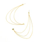 Cz Earring Long CZ Multi-chain Tassel Maori Rose Gold Earring Gold Plated 18k Jewelry Earring