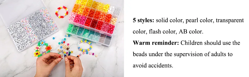 6*9mm Pony Beads Colorful Plastic Round Big Hole Pony Beads For Jewelry Making Letter Beads