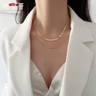 Women Gold Plated Snake Necklace Charms Dainty Layer Statement Necklaces Women Fashion Jewelry
