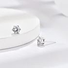 Silver Zircon Silver Factory Direct Sales Solid 925 Sterling Silver Stud Earrings With Zircon Stone