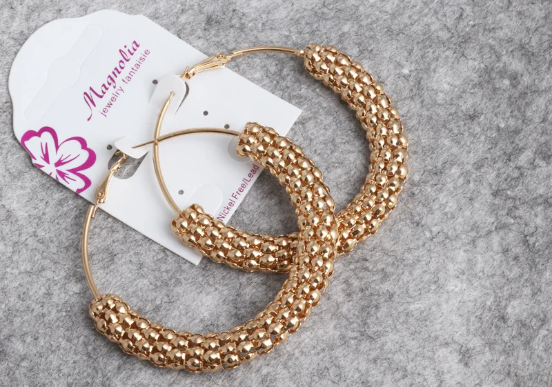 68mm 16k gold big hoop earring sets fancy copper quality african jewelry customized hoop earrings