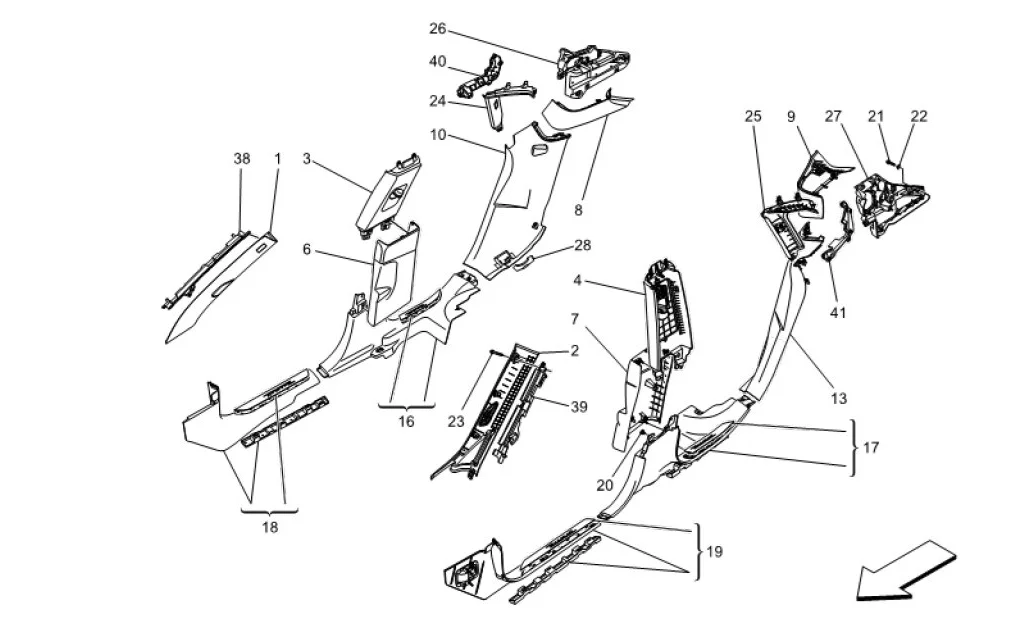 Wholesale Accessories ABS Plastic Car Door Trim Panel For Maserati Levante 2017 OE 670048579 manufacture