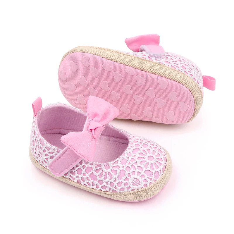 Spring and Autumn Bow Soft Soled Princess Baby Toddler Shoes for Girls factory