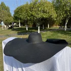 Hats Hat New Summer Oversize Beach Hats For Women 25CM Brim Large Straw Hat Fashion Party Travel Floppy Hat