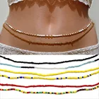 Fashionable Rice Bead Colored Waist Chain Beach Belly Waist Bead Chain Women