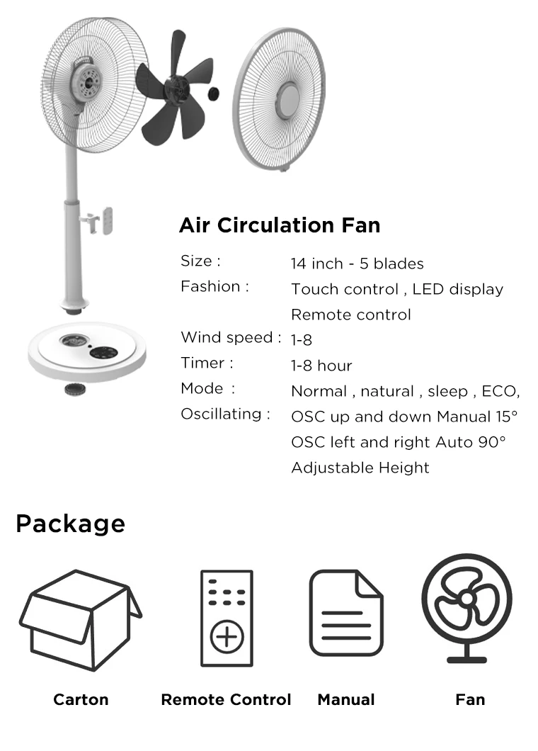 Vertical Air Circulation Fan, 24, Plastic - detail 18
