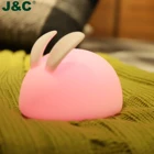 Light Night Lamp Kids Light Lying Rabbit Shape Cute Led Night Light Silicone Soft Lamp RGB Color Rechargeable