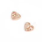 Heart Earrings Shape 925 Sterling Silver Post Sparkling Zircon Heart Stud Earrings Hypoallergenic Small Heart Shape Earrings