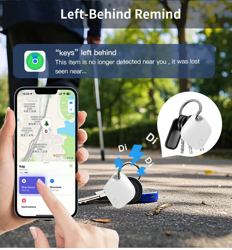 RSH Type C Rechargeable 'Find My' Mini GPS Tracker MFi Certified Key Finder Locator for Apple Devices Wallet Luggage Global details