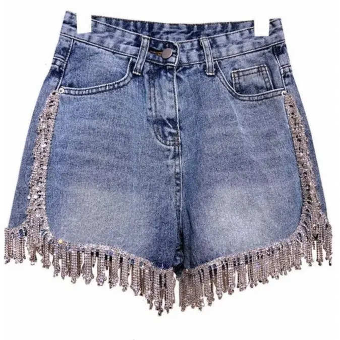 2021 Women's Short Pants Rhinestone 