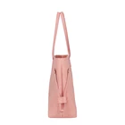 Pink Large Capacity Leather Handbag Wholesale Women Personalized Zipper Quilted Pink Leather Tote Bag