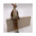 Dolls Wholesale Wooden Animal Figurine Leopard Peg Keyrings Wooden Joint Moose Dolls