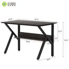 Study Computer Black Metal Frame Modern Simple Style Study Table PC Desk Gaming Desk Computer Table