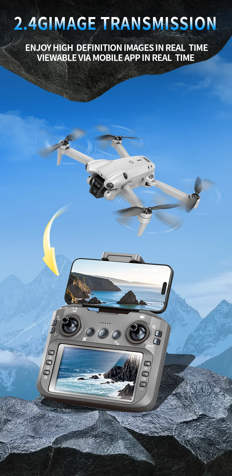 Drone M4 ultra-convivial pour les débutants GPS télécommande haute longue portée connectivité WIFI suivez-moi Drone cadeau d'évitement d'obstacles