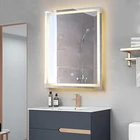 LED Light Oxide Mist Silver Clear Mirror Touch Switch Rectangle IP65 Bathroom Mirrors