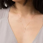 Silver Wholesale Elegant Bar Pendant Silver Plated 316L Stainless Steel Necklace For Women