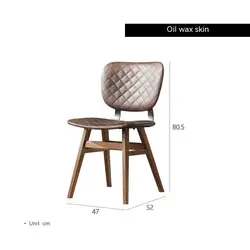 Wholesale Modern luxury vintage Cafe Restaurant Leather Dining Chairs With solid wood frame