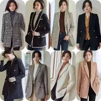 Spring and Autumn Cotton Washed women's Lapel Jacket Casual Long Trench Coat women's Jacket