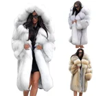 Fur 2021 Hot Sale Autumn And Winter Loose Artificial Faux Fur Hooded Long Coat For Women