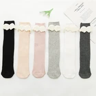 School Angel High Customized School Style Solid Color Women Angel Wing Decoration Straight Knee High Socks