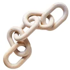 Wooden 100% Hand Craved Natural Wood Multicolor 5-Oval Link Wooden Chain Link Decor For Home